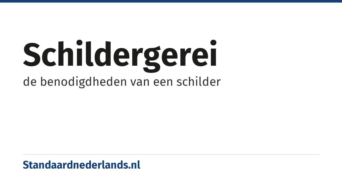 schildergerei: de benodigdheden van een schilder