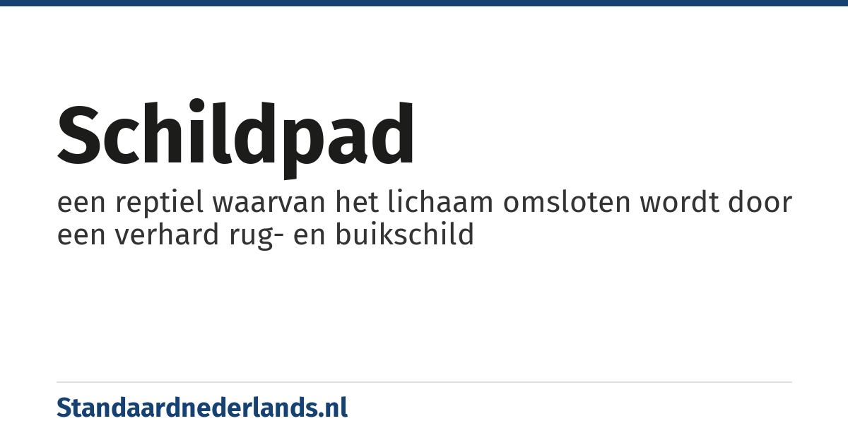 schildpad: een reptiel waarvan het lichaam omsloten wordt door een verhard rug- en buikschild
