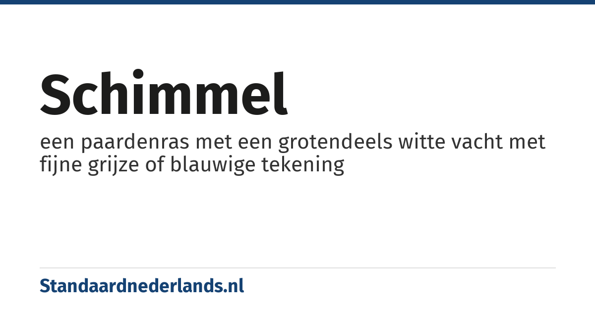 schimmel: een paardenras met een grotendeels witte vacht met fijne grijze of blauwige tekening
