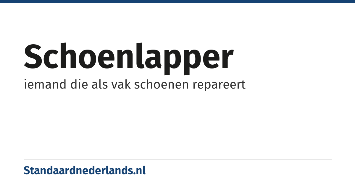 schoenlapper: iemand die als vak schoenen repareert