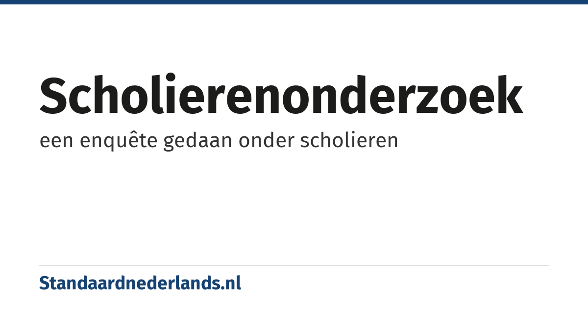 scholierenonderzoek: een enquête gedaan onder scholieren
