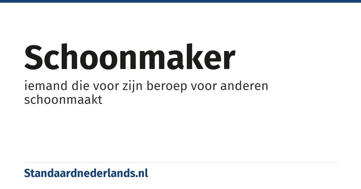 schoonmaker: iemand die voor zijn beroep voor anderen schoonmaakt