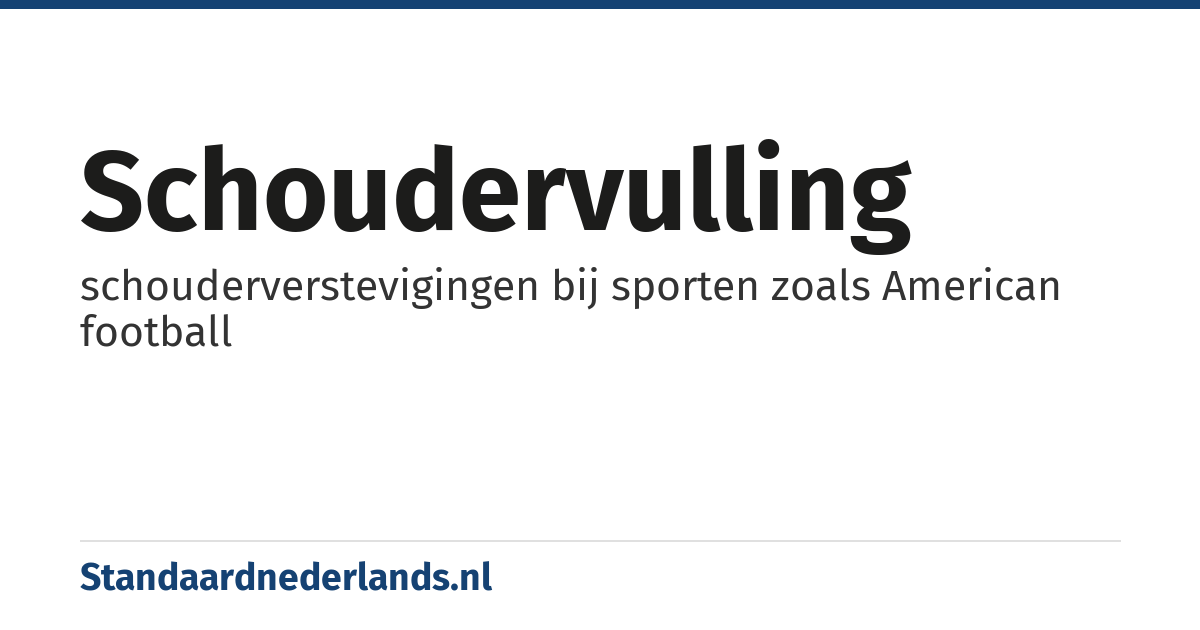 schoudervulling: schouderverstevigingen bij sporten zoals American football