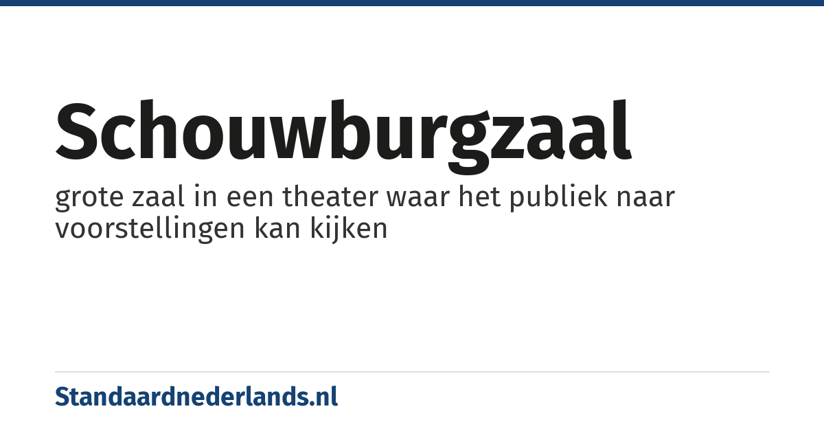 schouwburgzaal: grote zaal in een theater waar het publiek naar voorstellingen kan kijken