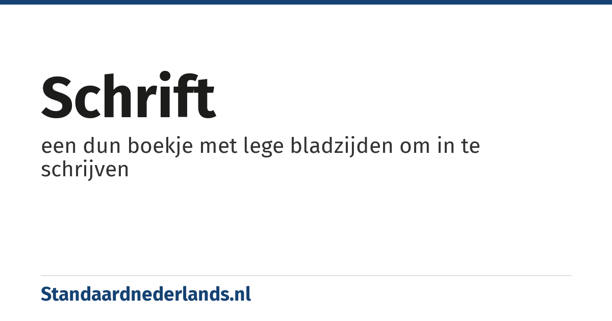 schrift: een dun boekje met lege bladzijden om in te schrijven