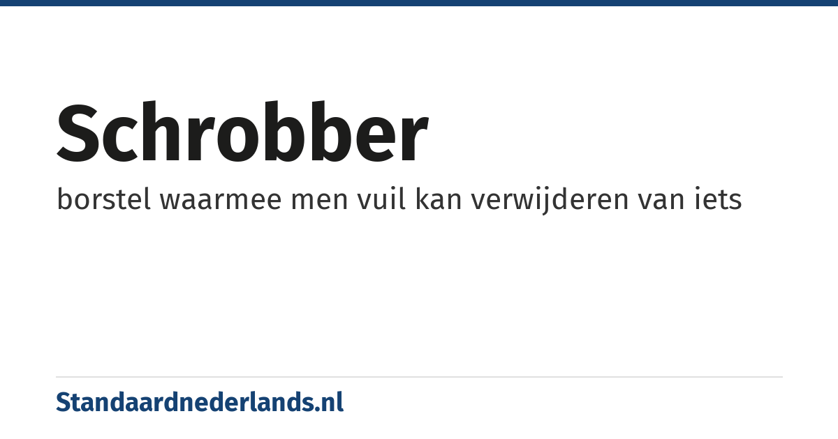 schrobber: borstel waarmee men vuil kan verwijderen van iets