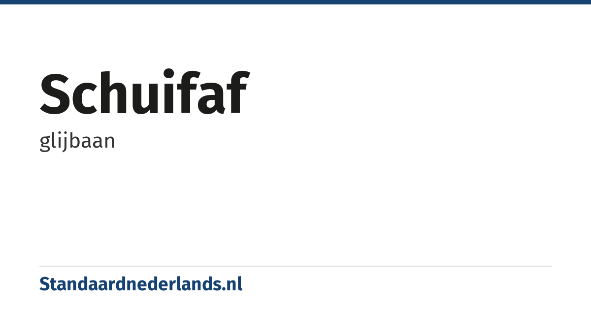 schuifaf: glijbaan