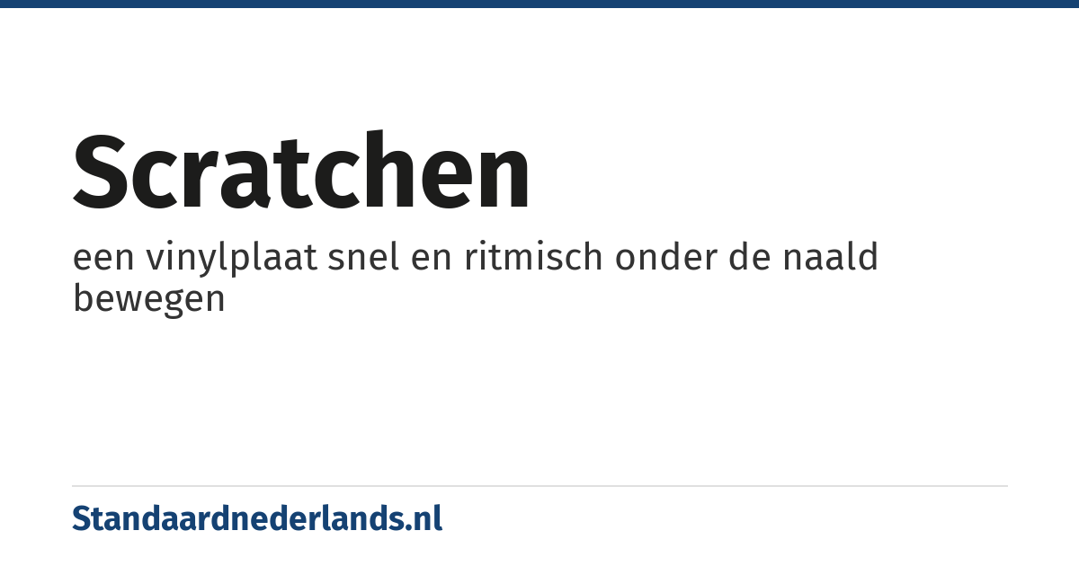 scratchen: een vinylplaat snel en ritmisch onder de naald bewegen