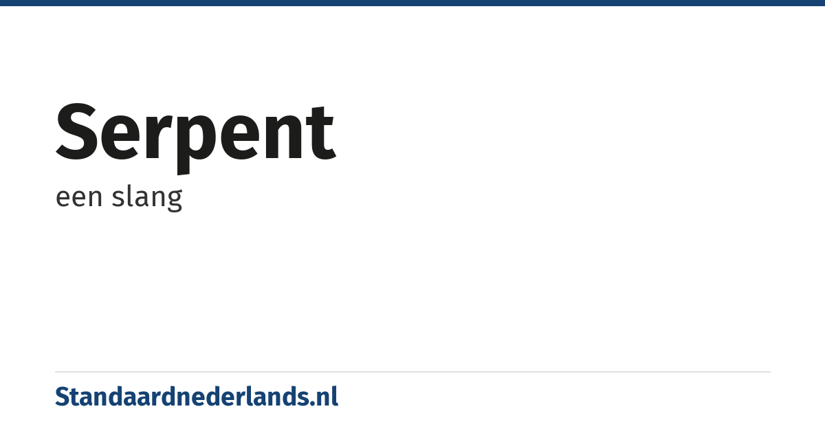 serpent: een slang