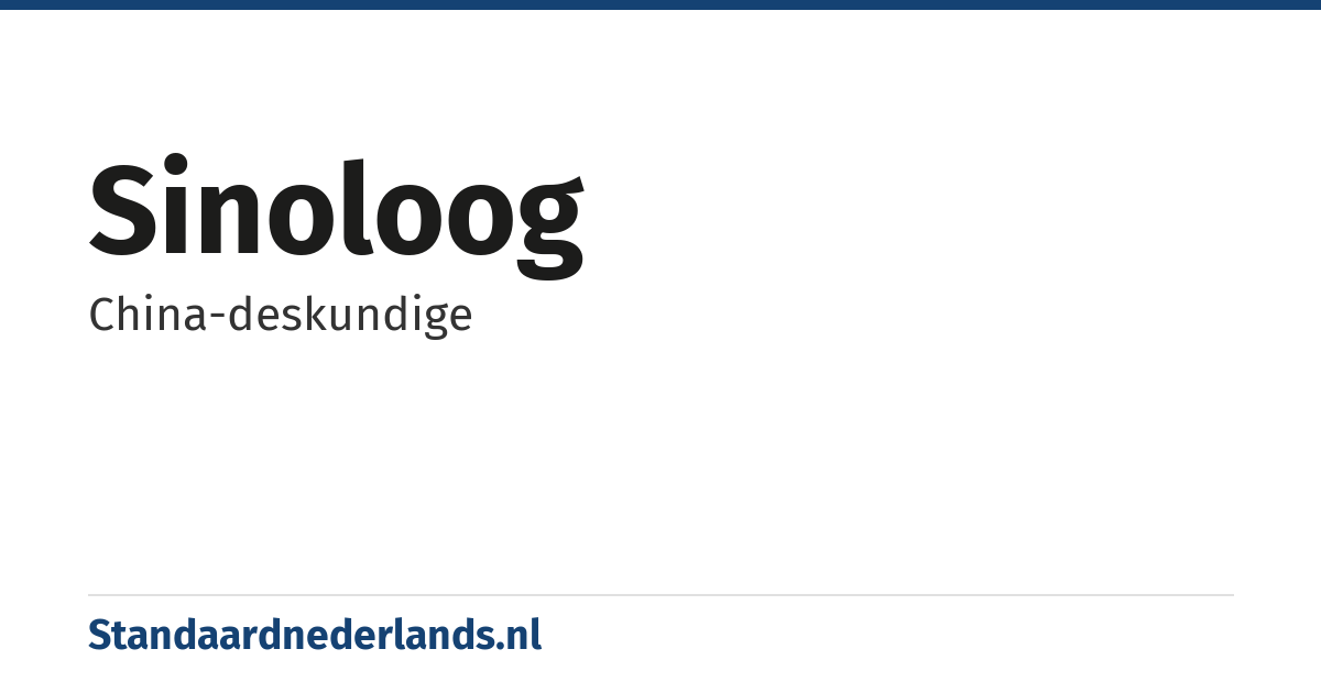 sinoloog: China-deskundige