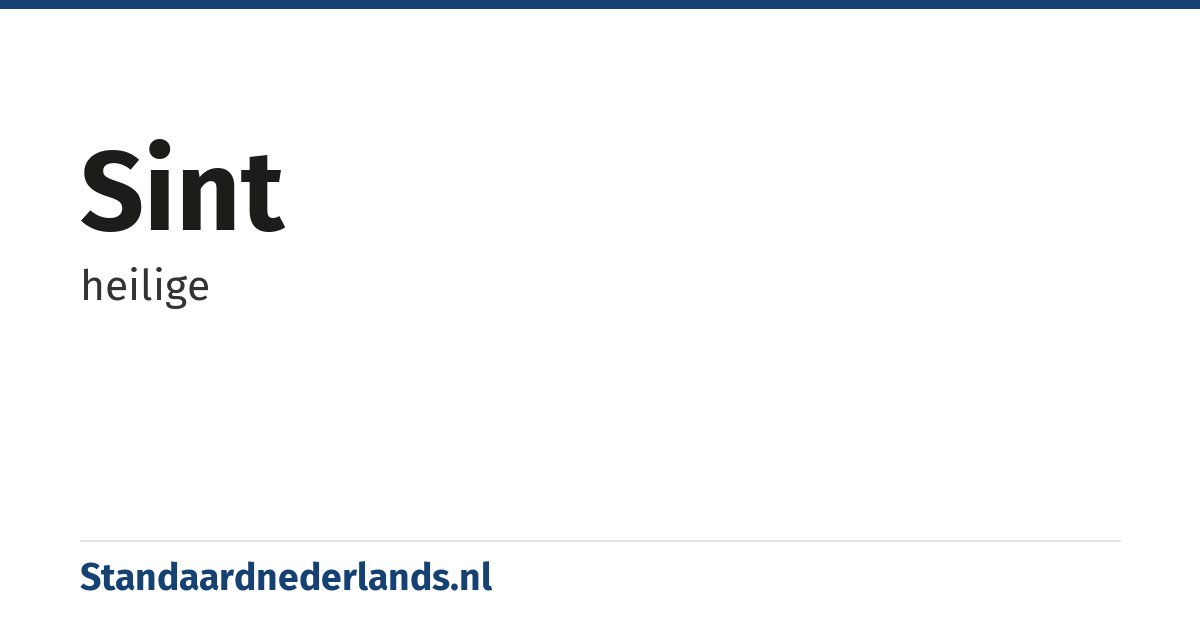 sint: heilige