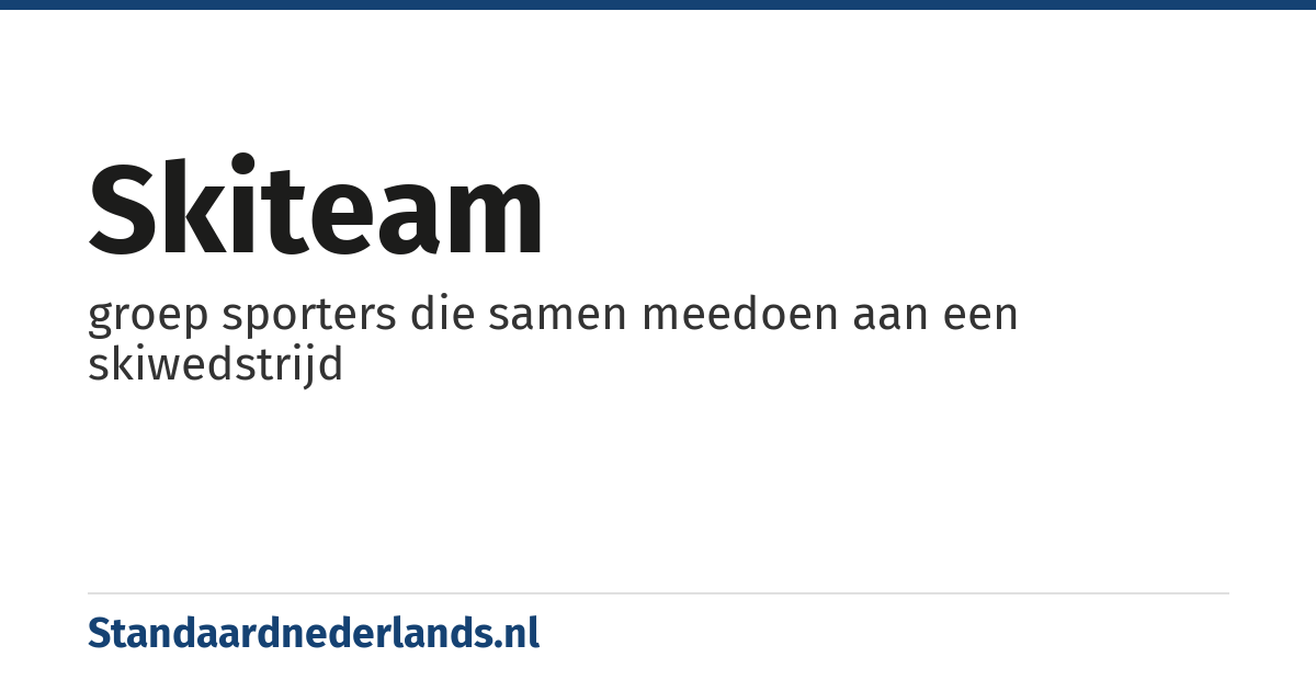 skiteam: groep sporters die samen meedoen aan een skiwedstrijd