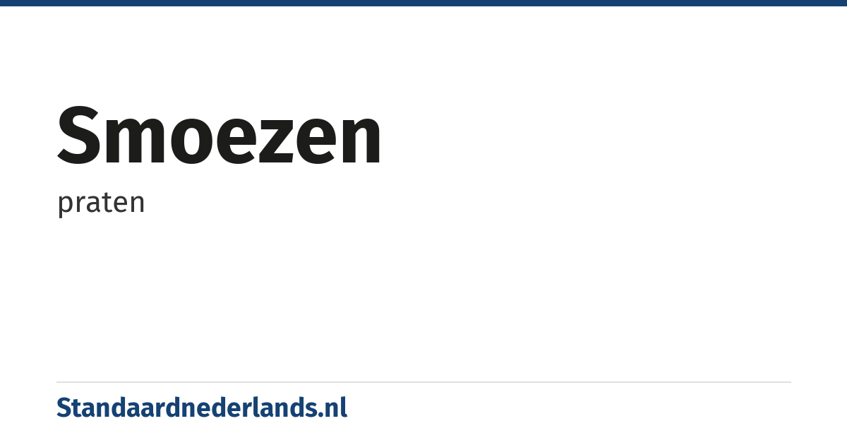 smoezen: praten