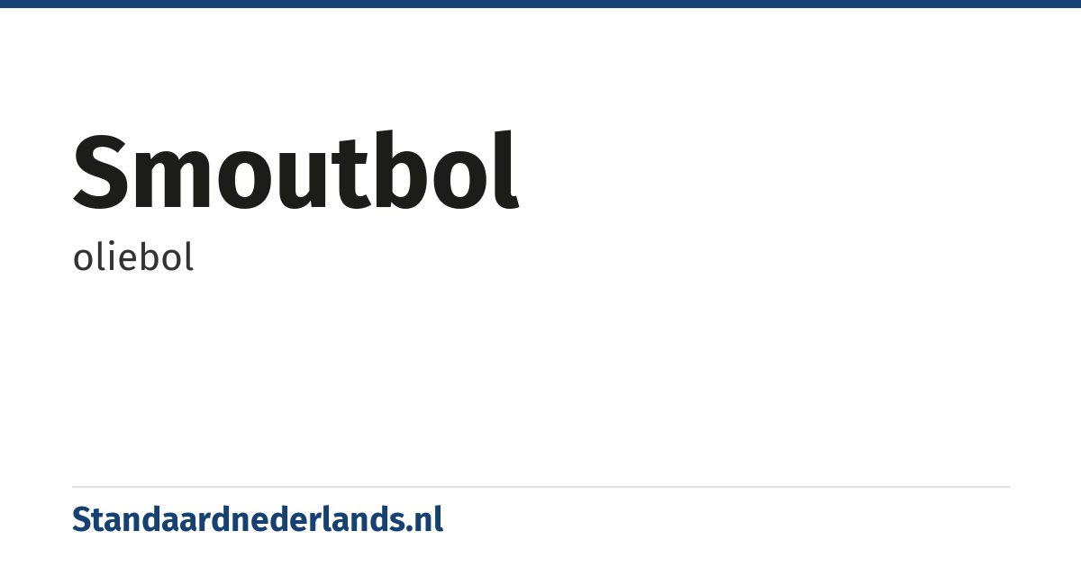 smoutbol: oliebol