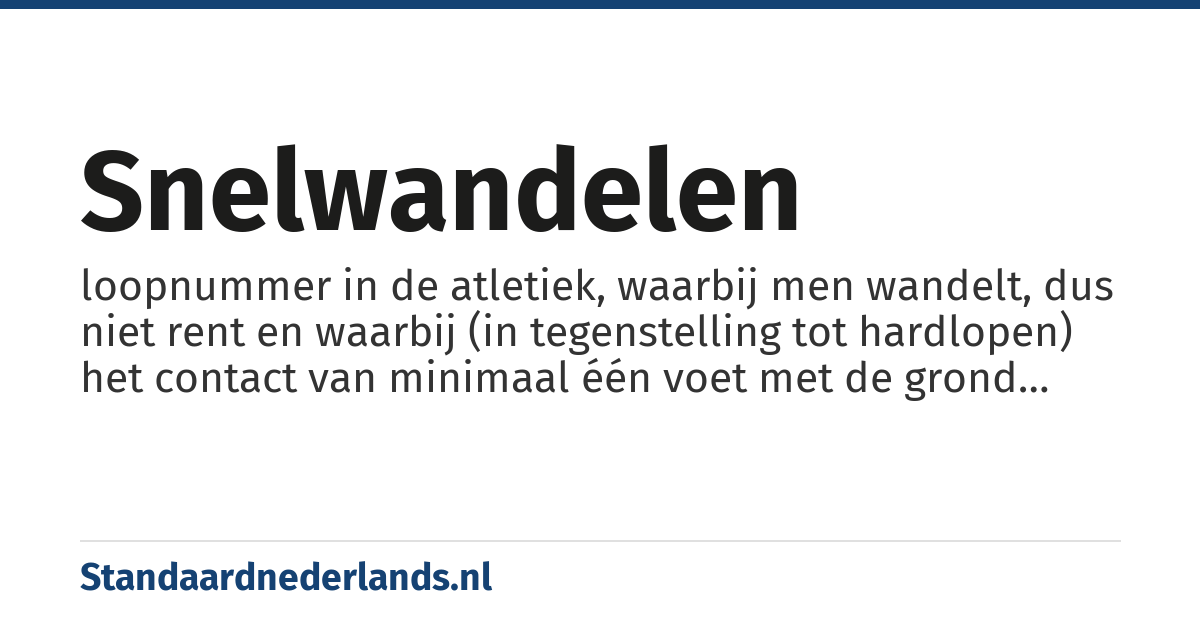 snelwandelen: loopnummer in de atletiek, waarbij men wandelt, dus niet rent en waarbij (in tegenstelling tot hardlopen) het contact van minimaal één voet met de grond dient te worden gehouden