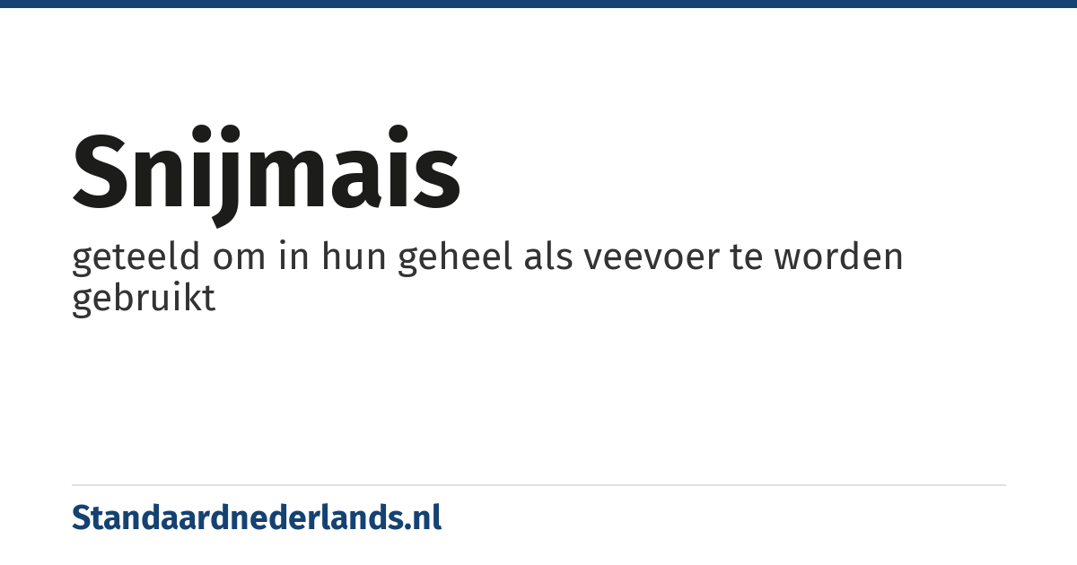 snijmais: geteeld om in hun geheel als veevoer te worden gebruikt