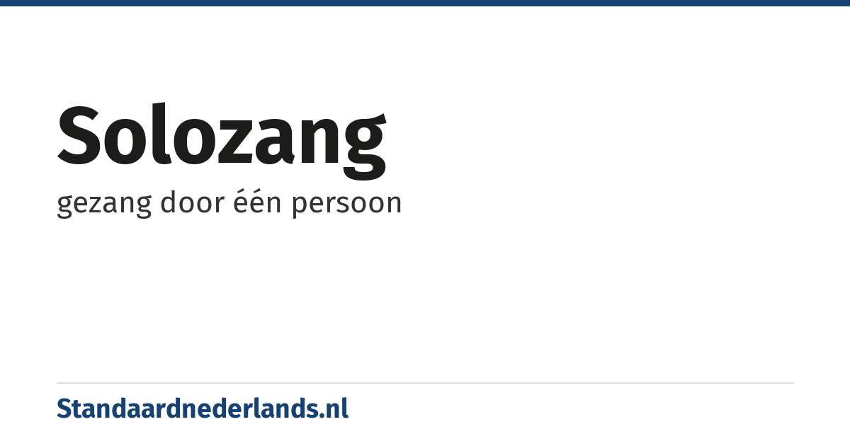 solozang: gezang door één persoon