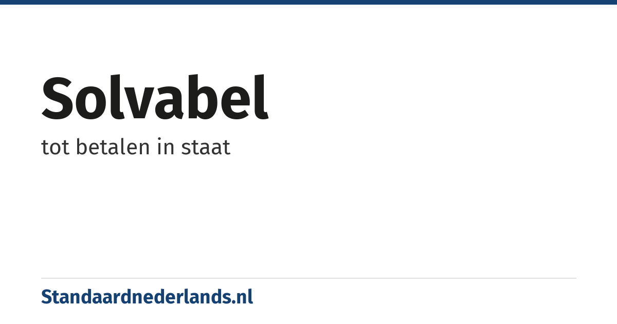 solvabel: tot betalen in staat
