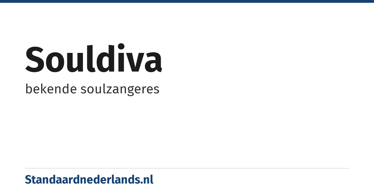 souldiva: bekende soulzangeres