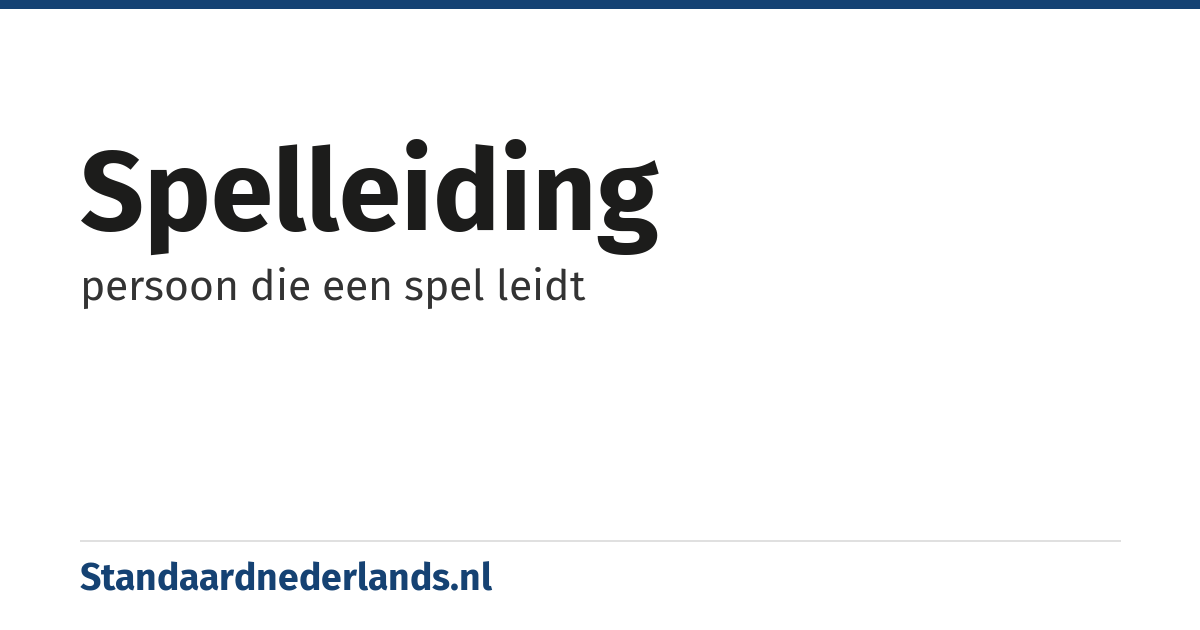 spelleiding: persoon die een spel leidt