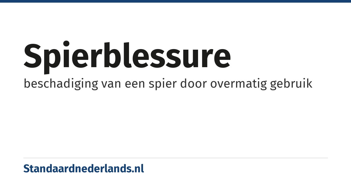 spierblessure: beschadiging van een spier door overmatig gebruik