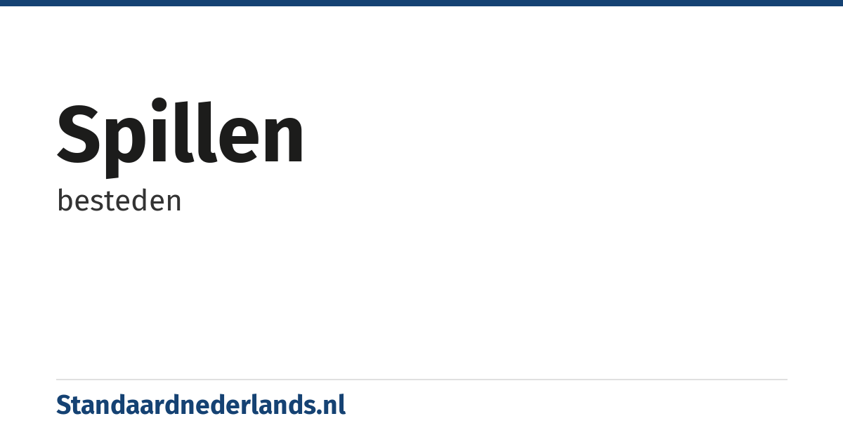 spillen: besteden