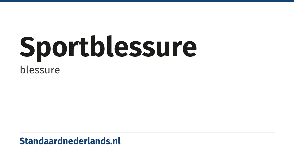 sportblessure: blessure