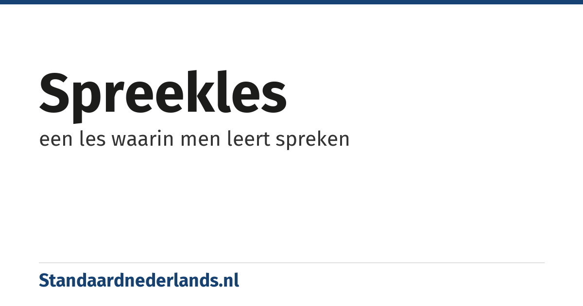 spreekles: een les waarin men leert spreken