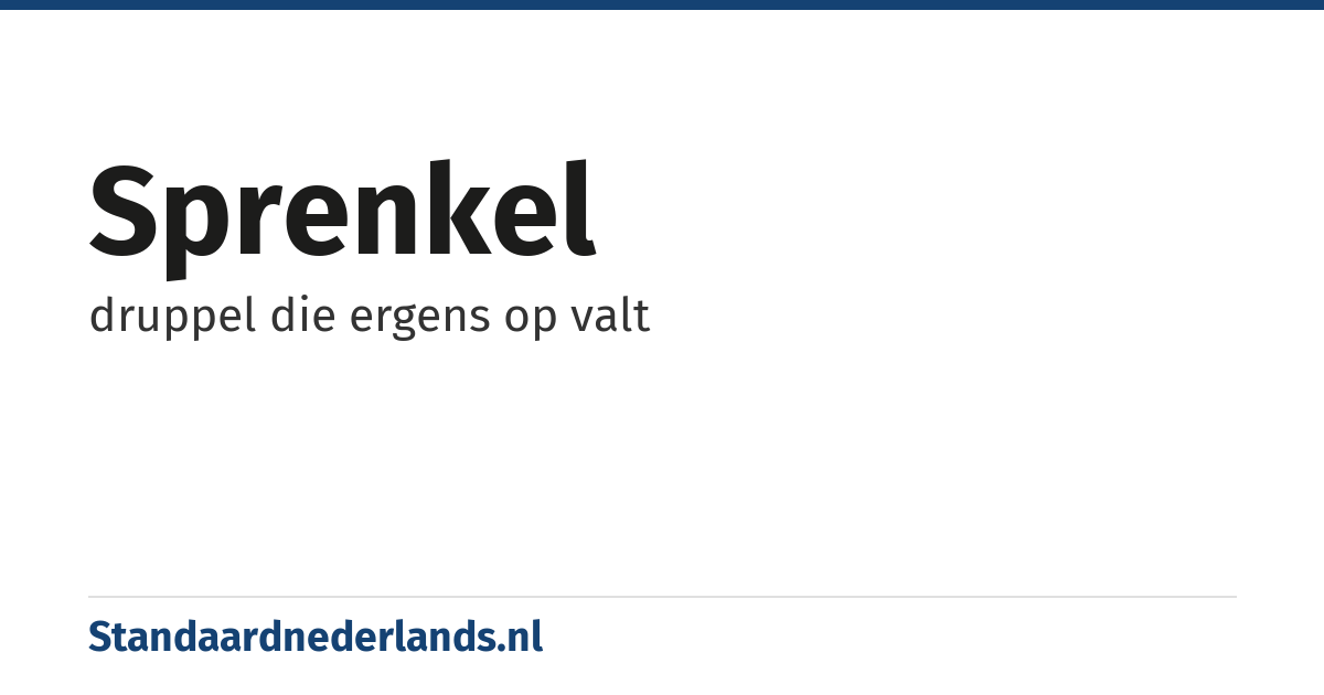 sprenkel: druppel die ergens op valt