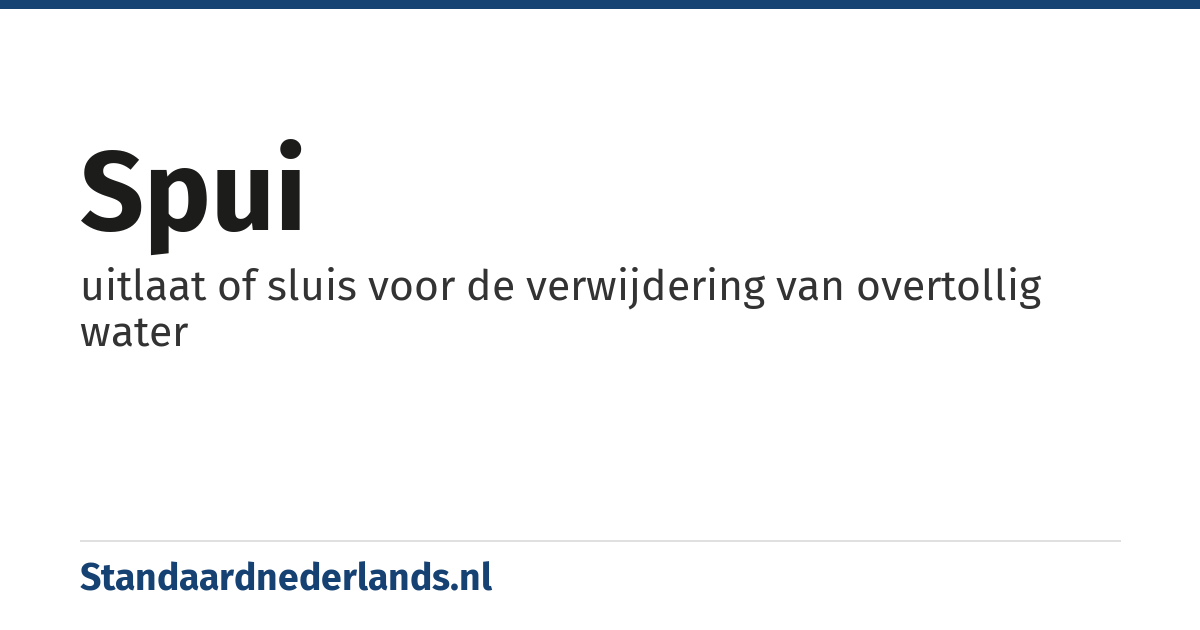 spui: uitlaat of sluis voor de verwijdering van overtollig water