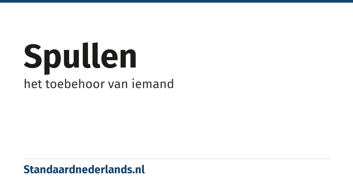 spullen: het toebehoor van iemand