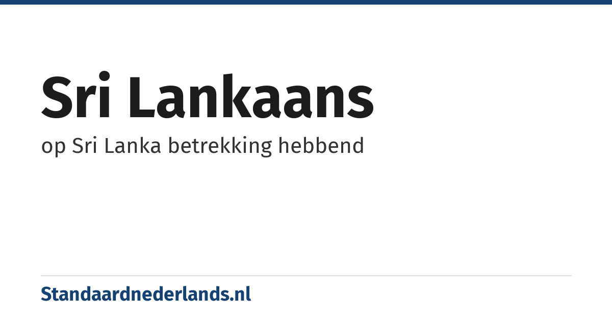 Sri Lankaans: op Sri Lanka betrekking hebbend