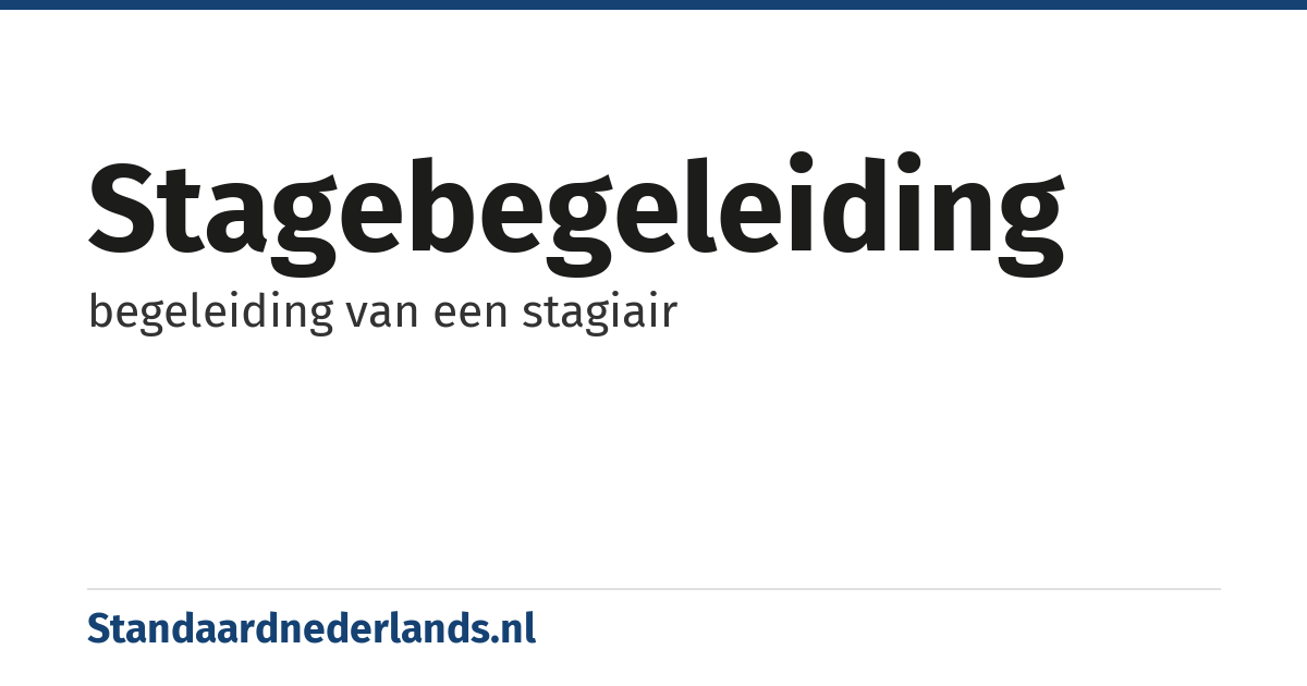 stagebegeleiding: begeleiding van een stagiair
