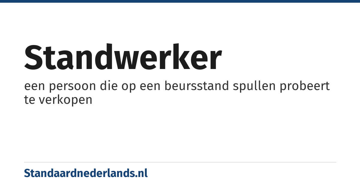 standwerker: een persoon die op een beursstand spullen probeert te verkopen