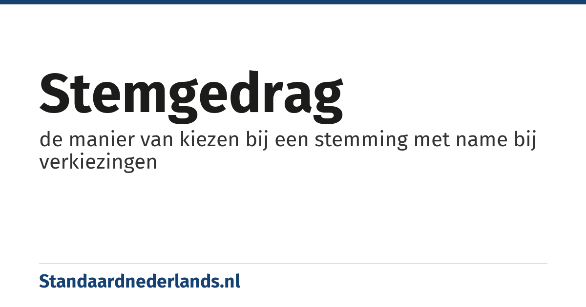 stemgedrag: de manier van kiezen bij een stemming met name bij verkiezingen