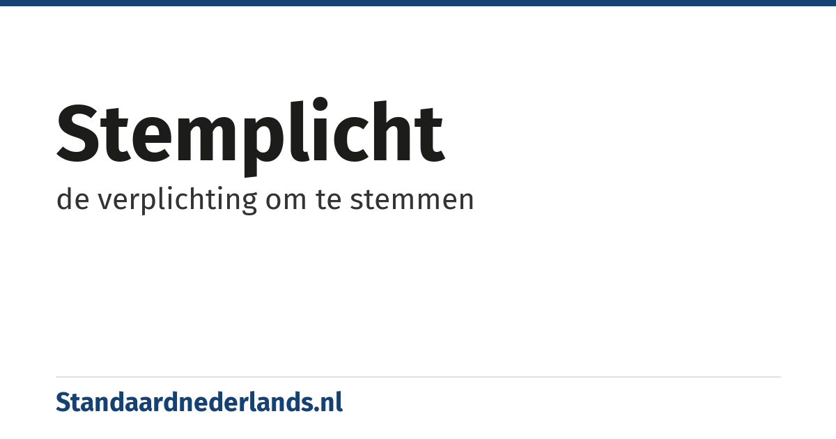 stemplicht: de verplichting om te stemmen