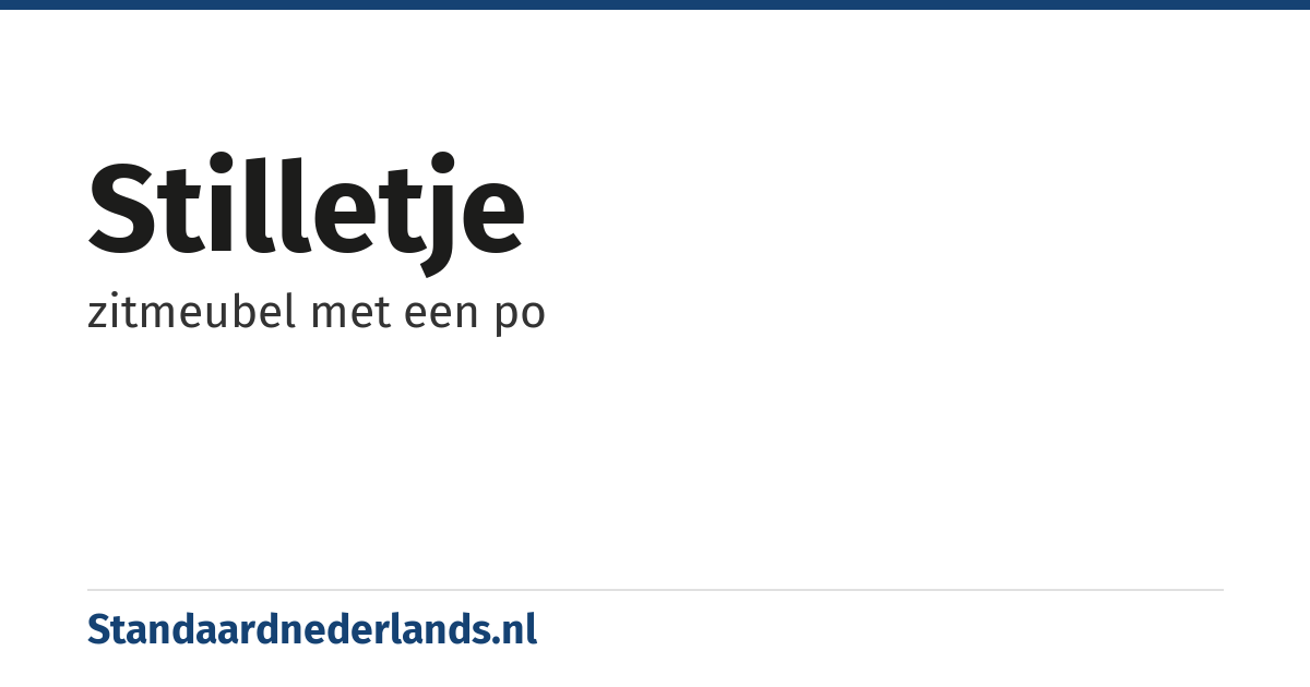 stilletje: zitmeubel met een po