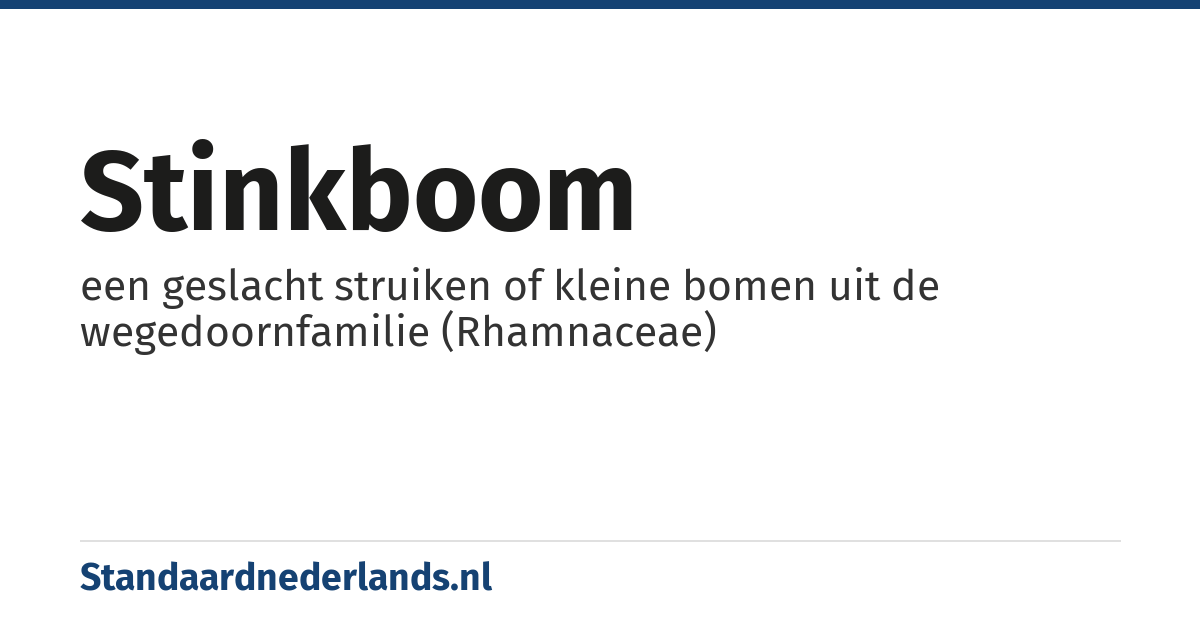 stinkboom: een geslacht struiken of kleine bomen uit de wegedoornfamilie (Rhamnaceae)