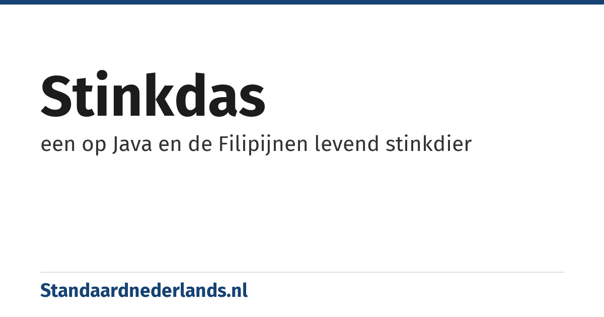 stinkdas: een op Java en de Filipijnen levend stinkdier