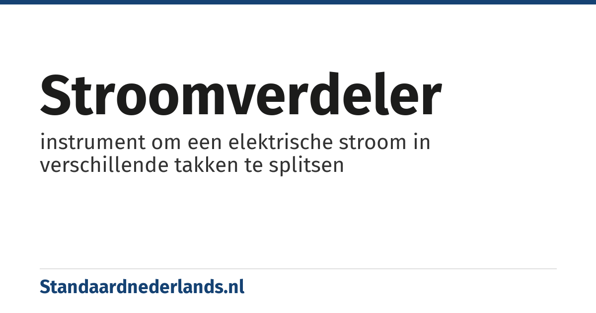 stroomverdeler: instrument om een elektrische stroom in verschillende takken te splitsen