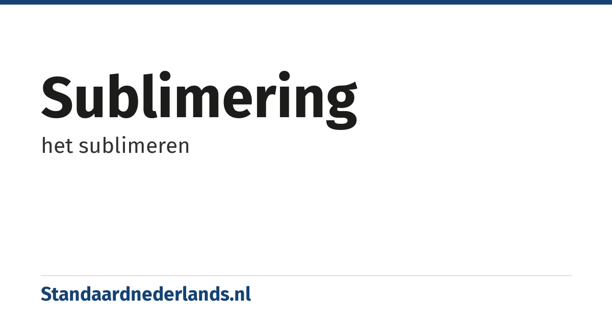 sublimering: het sublimeren