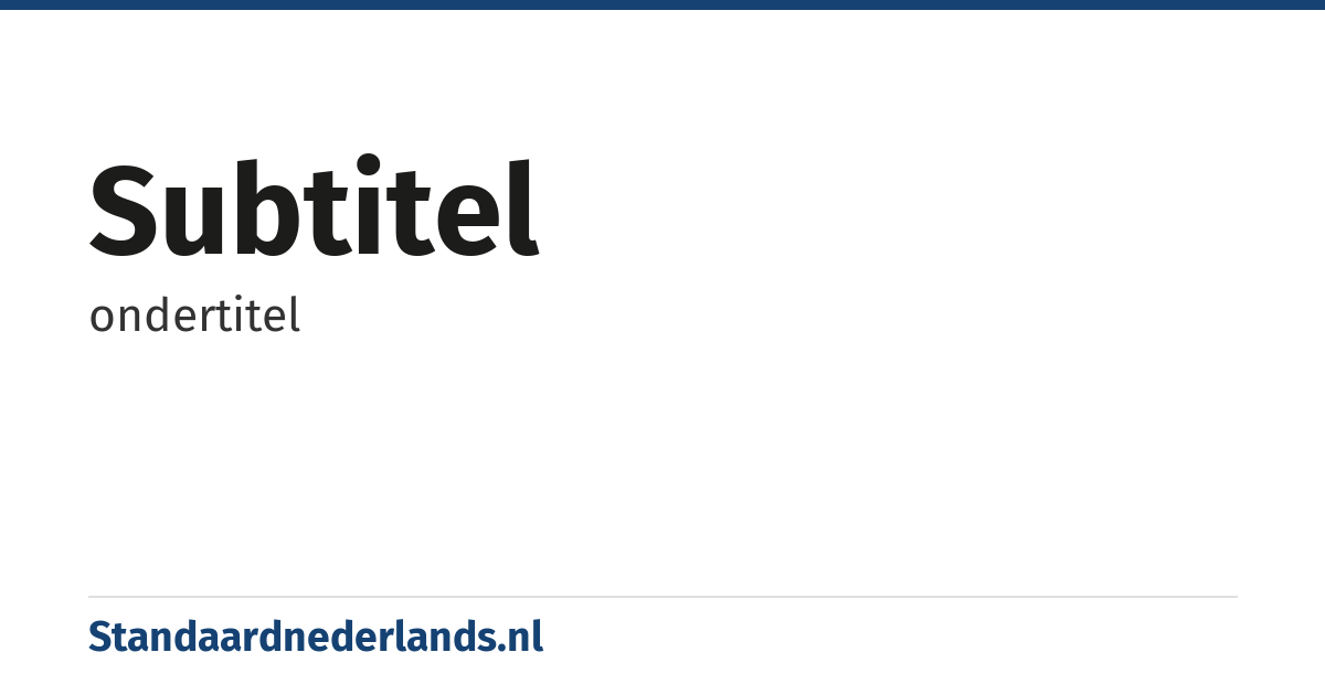subtitel: ondertitel