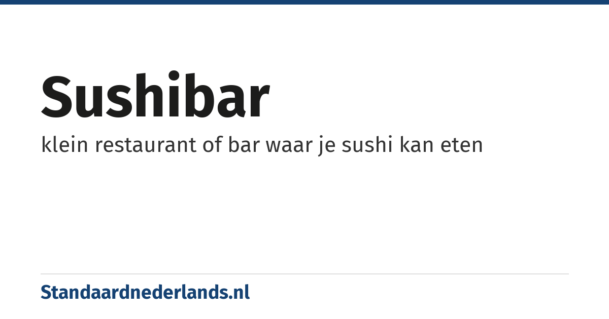 sushibar: klein restaurant of bar waar je sushi kan eten