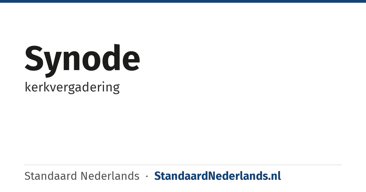 synode: kerkvergadering