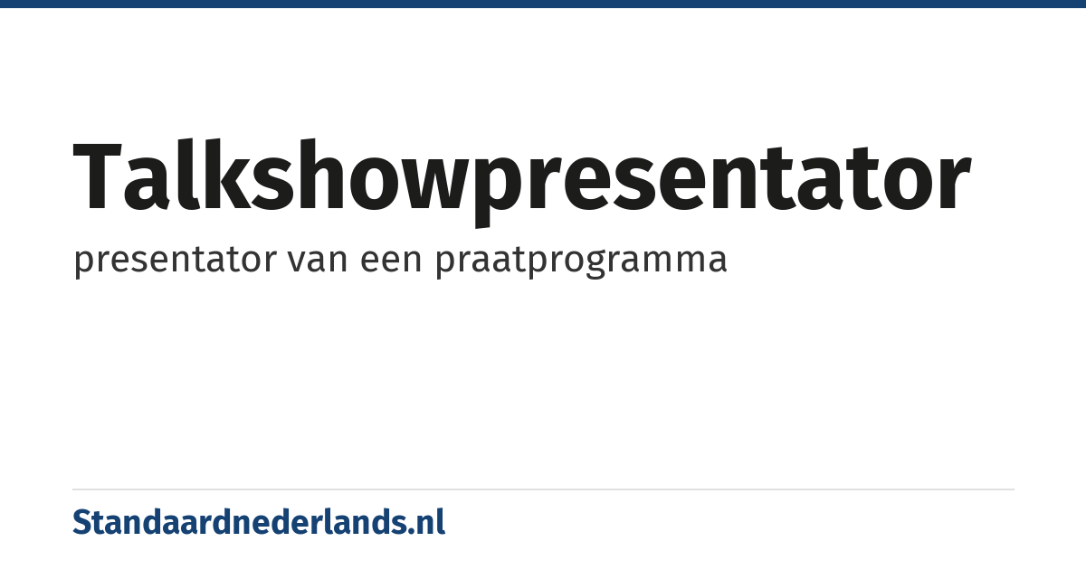 talkshowpresentator: presentator van een praatprogramma