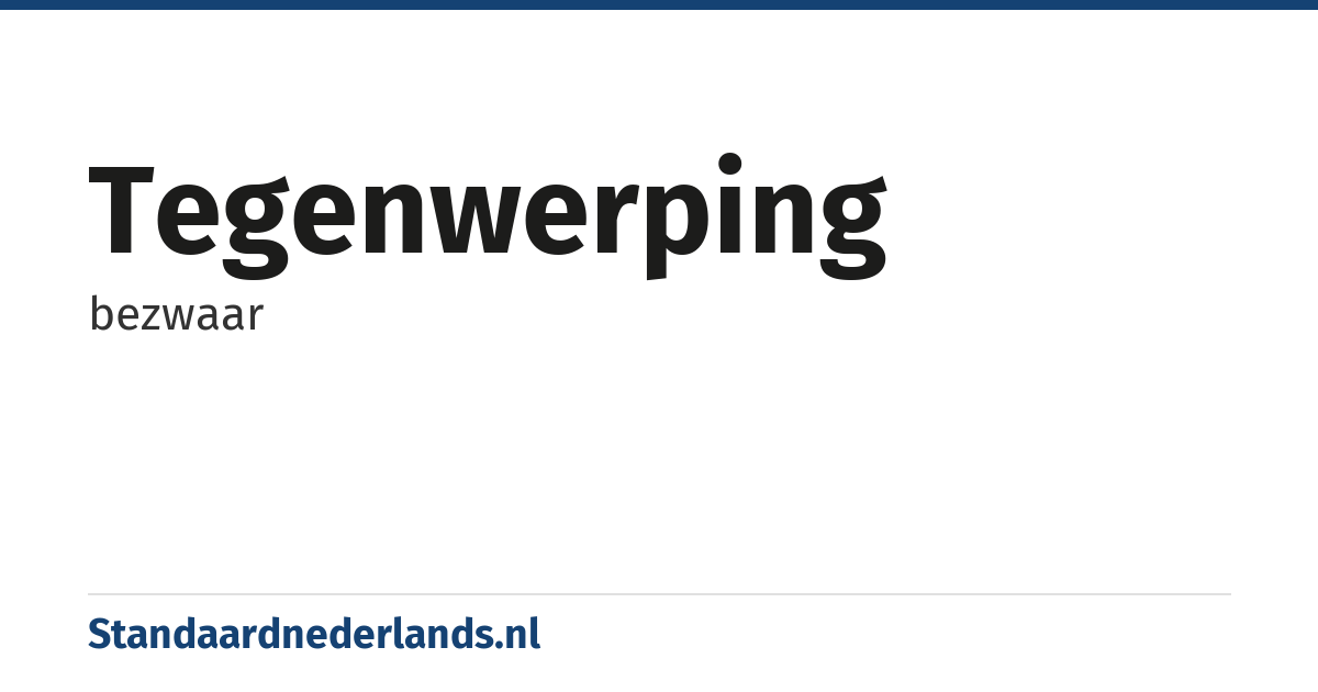 tegenwerping: bezwaar