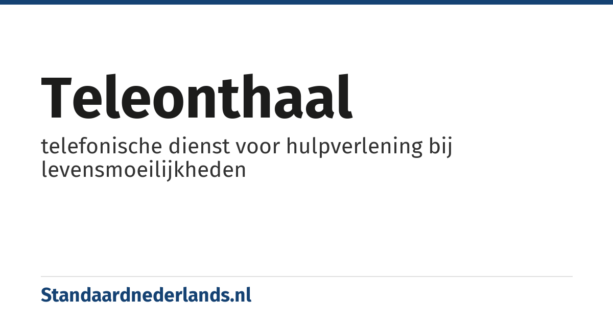 teleonthaal: telefonische dienst voor hulpverlening bij levensmoeilijkheden