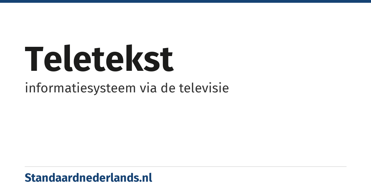 teletekst: informatiesysteem via de televisie