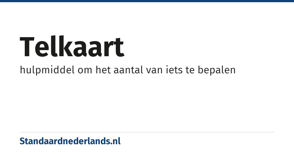 telkaart: hulpmiddel om het aantal van iets te bepalen