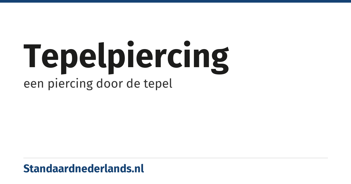 tepelpiercing: een piercing door de tepel